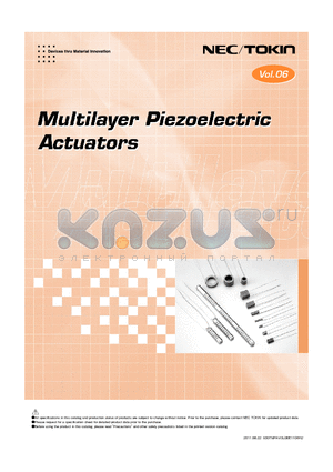 AHB700C801FP0LF datasheet - Multilayer Piezoelectric Actuators