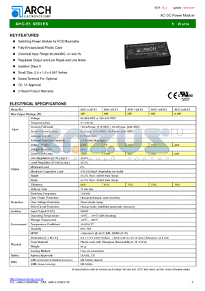 AHC-24S-E1 datasheet - AC-DC Power Module