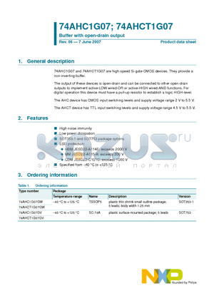 74AHC1G07 datasheet - Buffer with open-drain output