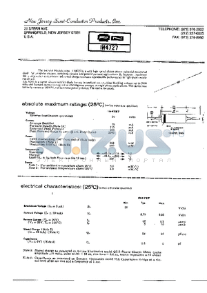1N4727 datasheet - General Electric type