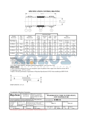 011829-000 datasheet - SOLDERSLEEVE* WIRE TO WIRE SPLICE, LOW TEMPERATURE