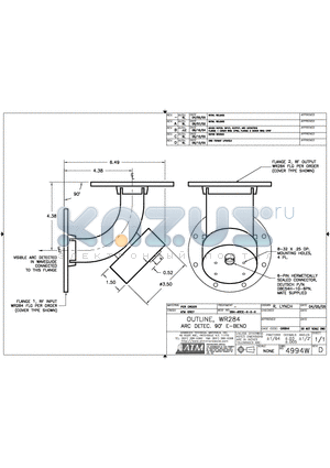 284-ARCE-X-X-X datasheet - OUTLINE, WR284 ARC DETEC. 90 E-BEND