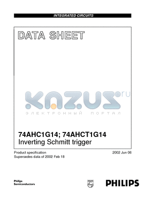 74AHC1G14GW datasheet - Inverting Schmitt trigger