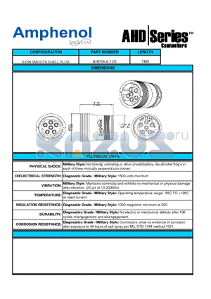 AHD16-6-12S datasheet - 6-PIN SMOOTH SHELL PLUG