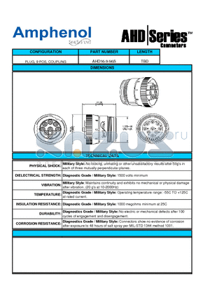 AHD16-9-96S datasheet - PLUG, 9 POS, COUPLING