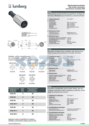 012203 datasheet - DIN-Rundsteckverbinder