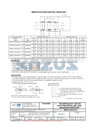 012361-000 datasheet - SOLDERSLEEVE DEVICE WITH PRE-INSTALLED LEAD IMMERSION RESISTANT