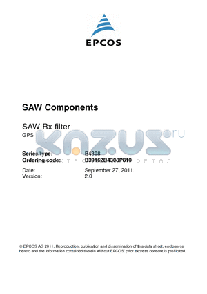 B4308 datasheet - Unbalanced to balanced operation