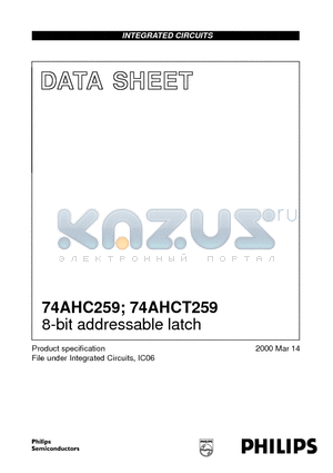 74AHC259 datasheet - 8-bit addressable latch