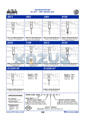 0132-0-15-15-30-27-04-0 datasheet - PIN RECEPTACLES