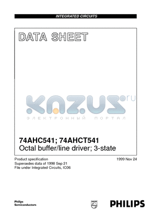 74AHC541 datasheet - Octal buffer/line driver; 3-state