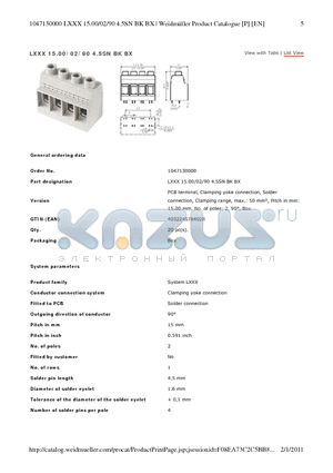 1047130000 datasheet - LXXX 15.00/02/90 4.5SN BK BX