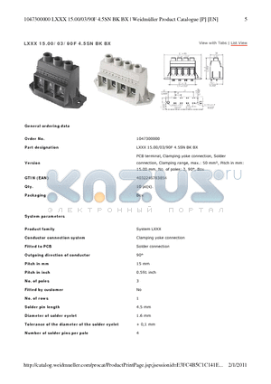 1047300000 datasheet - LXXX 15.00/03/90F 4.5SN BK BX