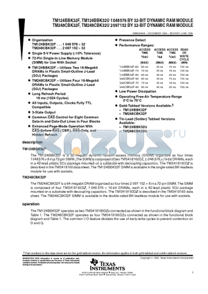 1048576 datasheet - 32-BIT DYNAMIC RAM MODULE