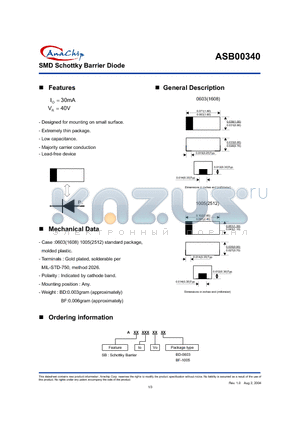 ASB00340 datasheet - SMD Schottky Barrier Diode