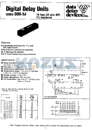 DDU-5J-101500 datasheet - 10 Taps (32pins DIP) T2lL Interfaced