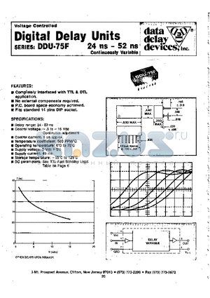 DDU-75F datasheet - DIGITAL DELAY UNITS