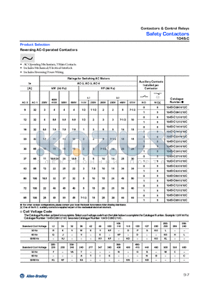 104S-C09X210C datasheet - Safety Contactors