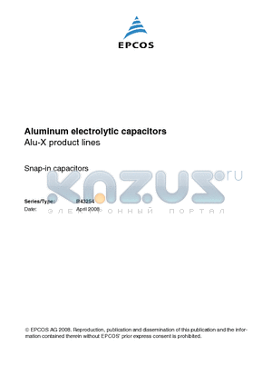 B43254A4227M000 datasheet - Aluminum electrolytic capacitors