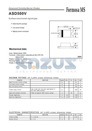 ASD500V datasheet - Surface mount small signal type