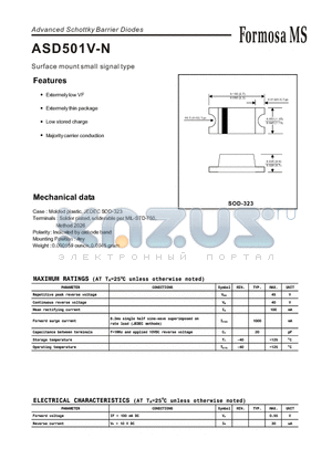 ASD501V-N datasheet - Advanced Schottky Barrier Diodes - Surface mount small signal type