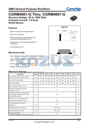 CGRM4001-G_12 datasheet - SMD General Purpose Rectifiers