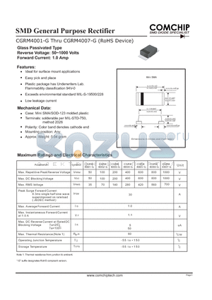 CGRM4002-G datasheet - SMD General Purpose Rectifier