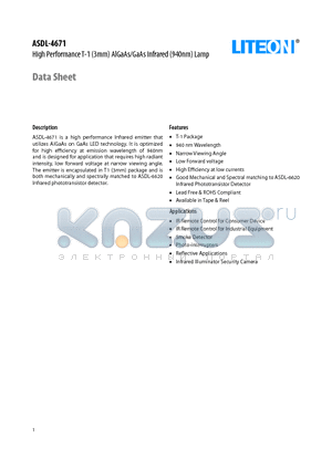 ASDL-4671 datasheet - Property of Lite-On Only