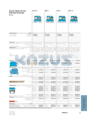 1050080000 datasheet - Screw Clamp 35 mm DIN-Rail Terminals