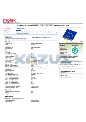 1050481001 datasheet - 2.54mm (.100