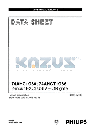 74AHCT1G86GV datasheet - 2-input EXCLUSIVE-OR gate