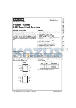 CGS3322 datasheet - CMOS Crystal Clock Generators