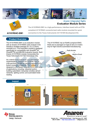 A1101R04C-EM1 datasheet - The A1101R04C-EM1 is a high-performance, interface board with an ETSI- compliant A1101R04C