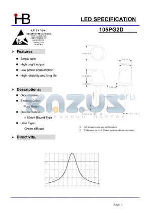 105PG2D datasheet - LED