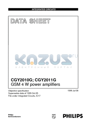 CGY2011G datasheet - GSM 4 W power amplifiers