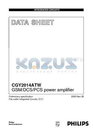 CGY2014 datasheet - GSM/DCS/PCS power amplifier
