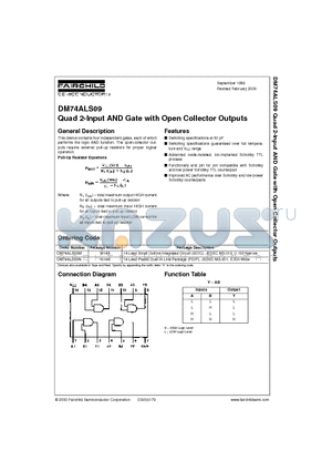 74ALS09 datasheet - Quad 2-Input AND Gate with Open Collector Outputs