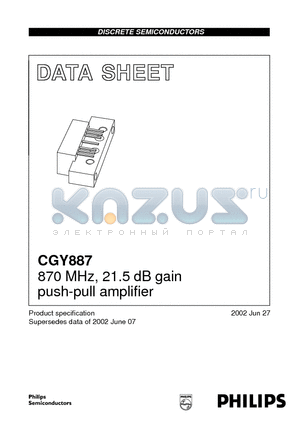 CGY887 datasheet - 870 MHz, 21.5 dB gain push-pull amplifier