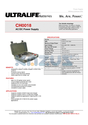 CH0018 datasheet - AC/DC Power Supply