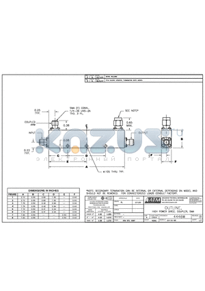 CH11X-XX datasheet - OUTLINE, HIGH POWER DIREC. COUPLER, SMA