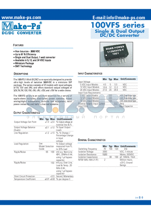 105S24VFS datasheet - Single & Dual Output DC/DC Converter