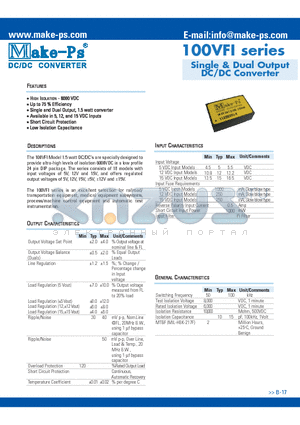 105S5VFI datasheet - Single & Dual Output DC/DC Converter