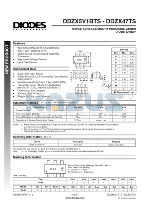 DDZX13BTS datasheet - TRIPLE SURFACE MOUNT PRECISION ZENER DIODE ARRAY