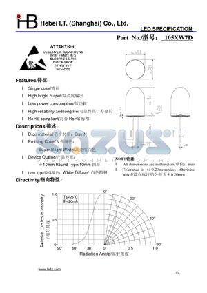 105XW7D datasheet - LED