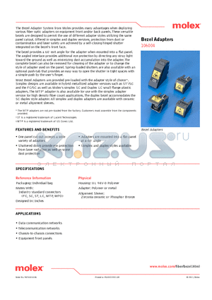 106004 datasheet - Bezel Adapters