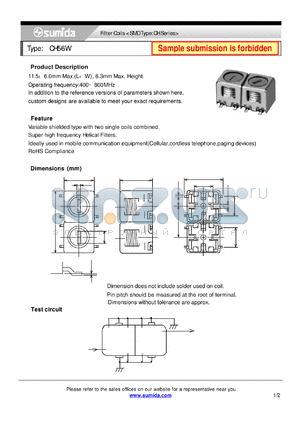 CH56W datasheet - Filter Coils