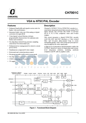 CH7001C datasheet - VGA to NTSC/PAL Encoder