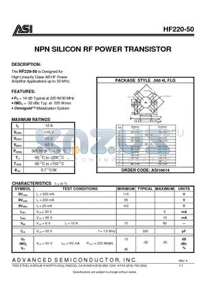 ASI10614 datasheet - NPN SILICON RF POWER TRANSISTOR