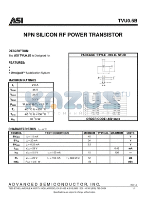 ASI10642 datasheet - NPN SILICON RF POWER TRANSISTOR