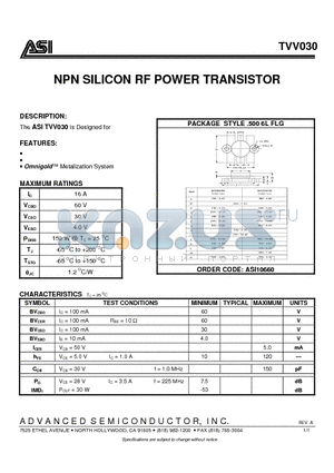 ASI10660 datasheet - NPN SILICON RF POWER TRANSISTOR